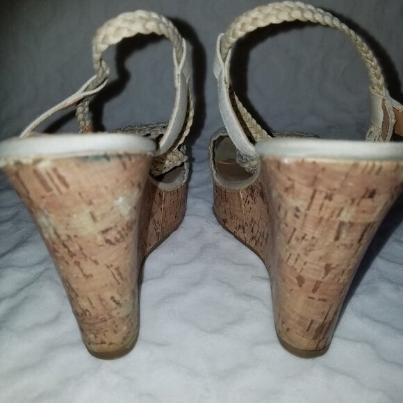 Candie's tan wedge platform cork sandal sz10 - Picture 6 of 7